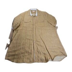 Vintage Inserch Men's 2 Piece Suit Sz 3X, PANTS ....100% Linen Brown Summer